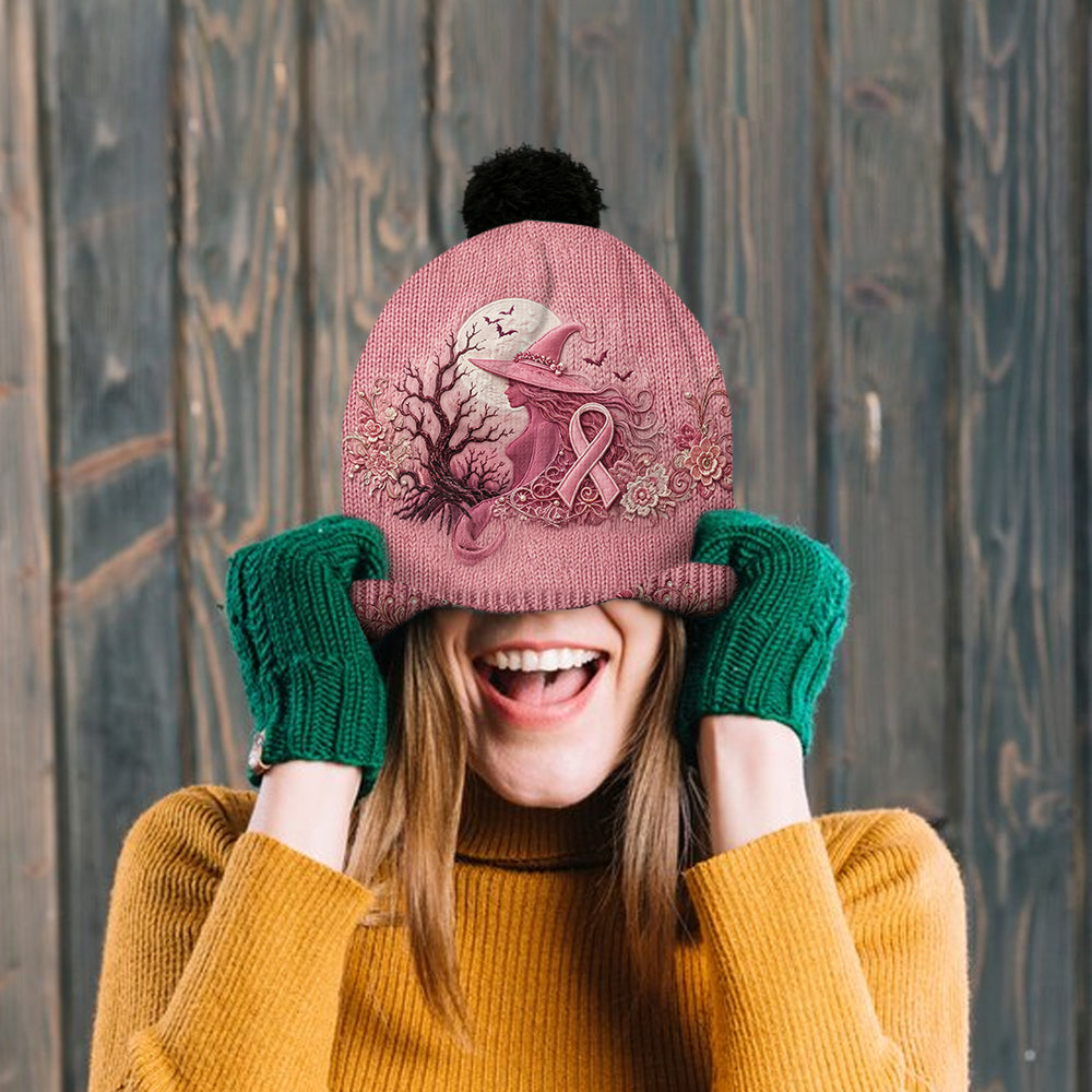 The Pink Witch - Personalized Breast Cancer Awareness Beanie Hat