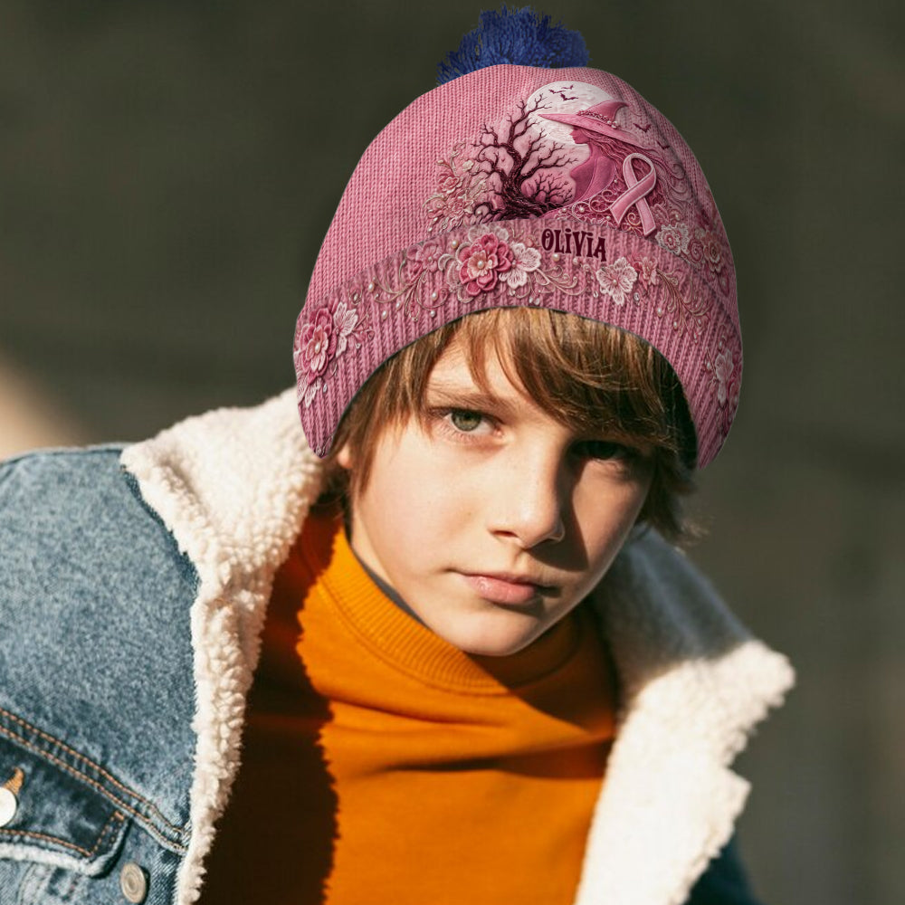 The Pink Witch - Personalized Breast Cancer Awareness Beanie Hat