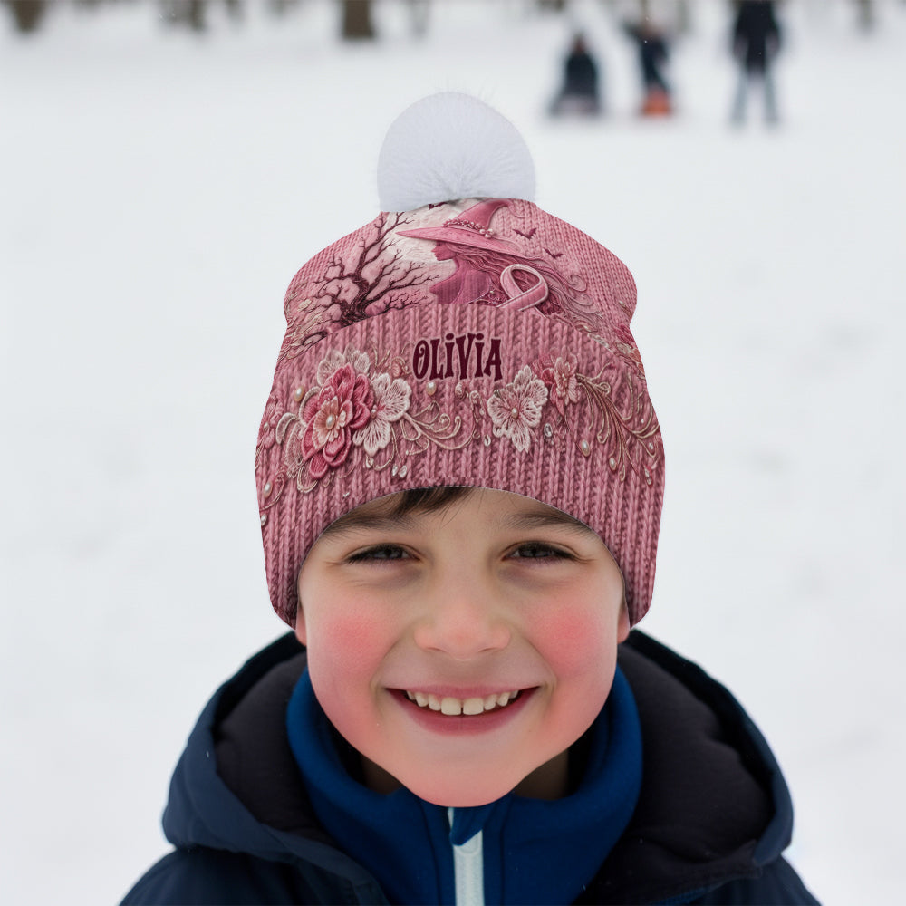 The Pink Witch - Personalized Breast Cancer Awareness Beanie Hat