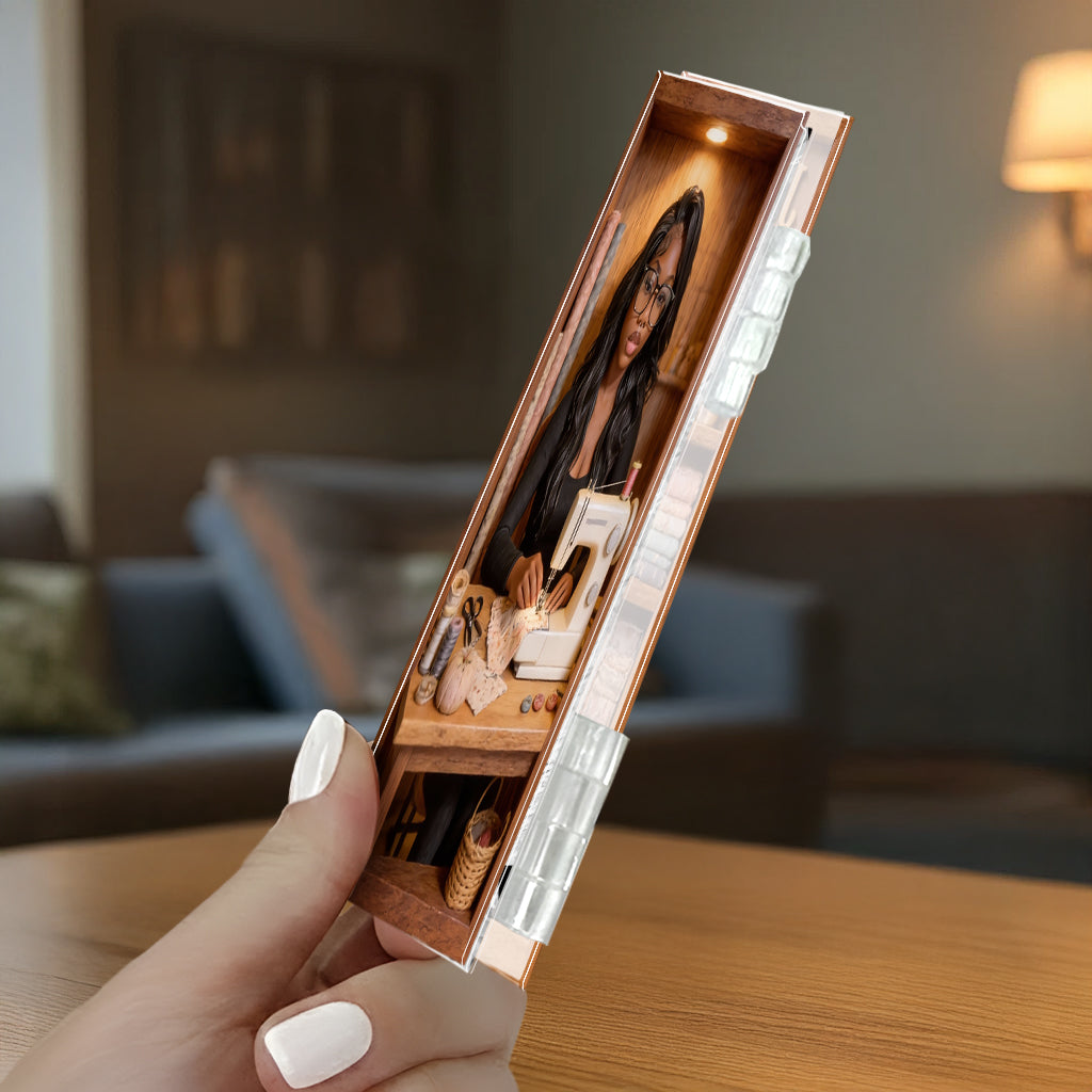 Une fille qui aime coudre - Diptyque acrylique personnalisé sur le thème de la couture