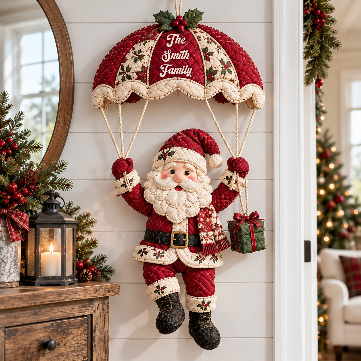 Ho Ho Ho - Personalized Christmas Quilted Door Hanger