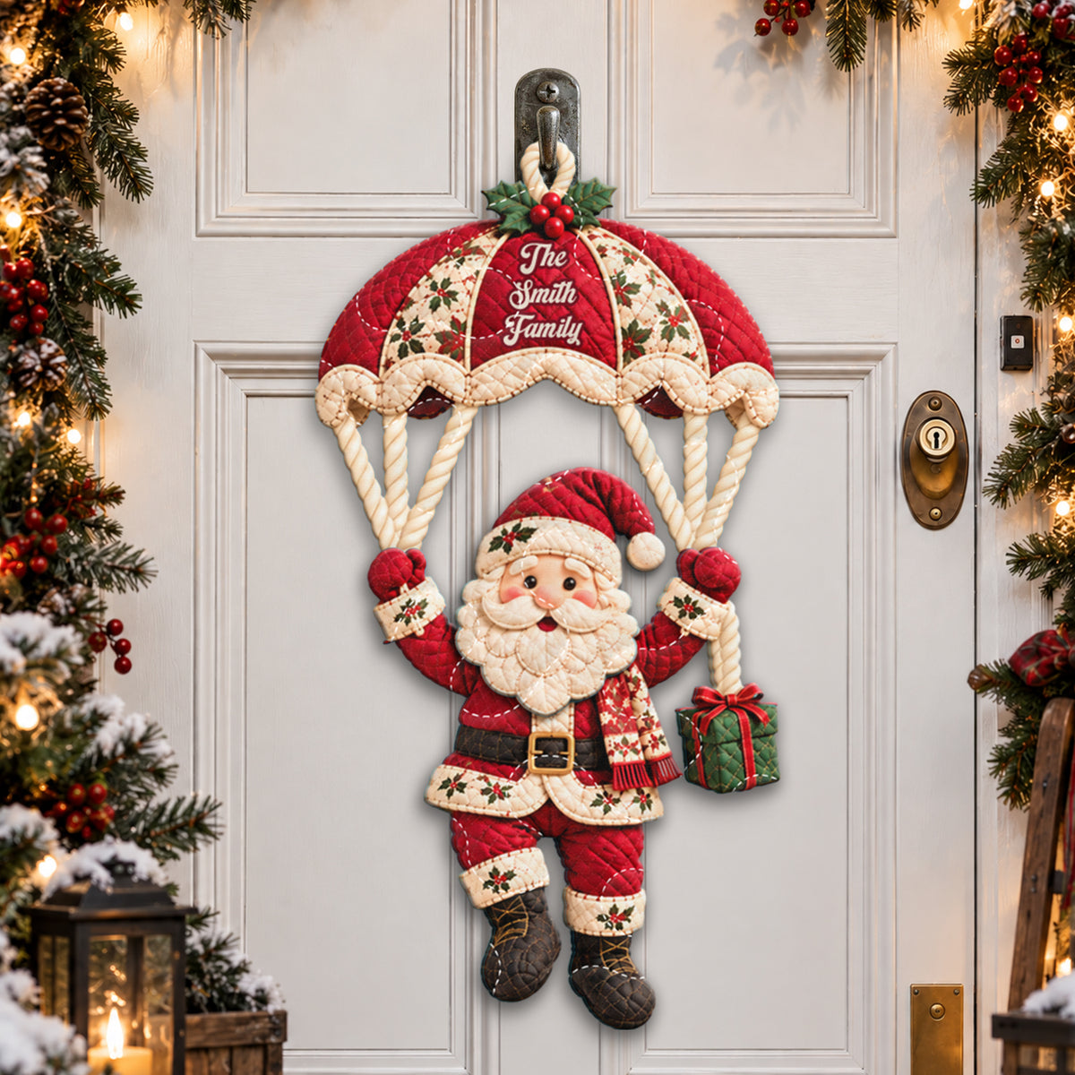 Ho Ho Ho - Personalized Christmas Quilted Door Hanger