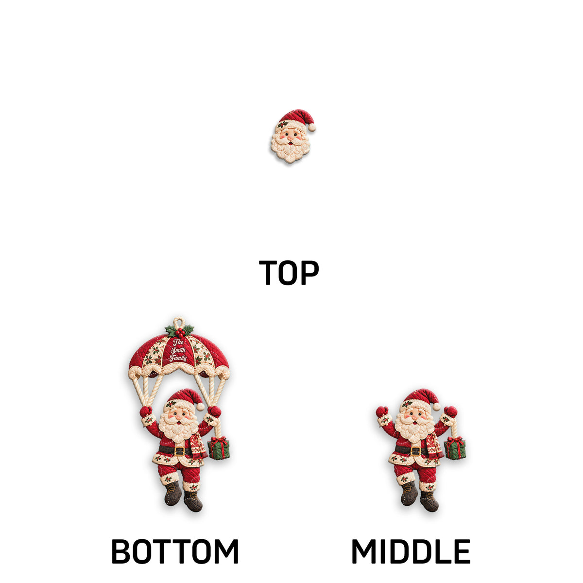 Ho Ho Ho - Personalized Christmas Quilted Door Hanger