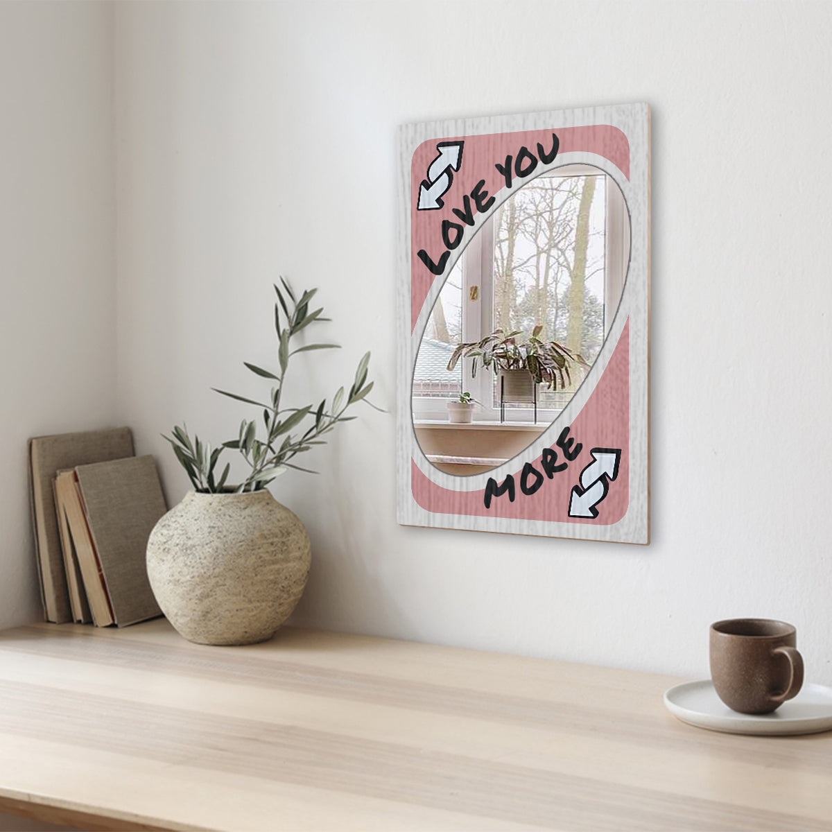 Carte inversée « Je t’aime plus » - Miroir mural personnalisé pour couple