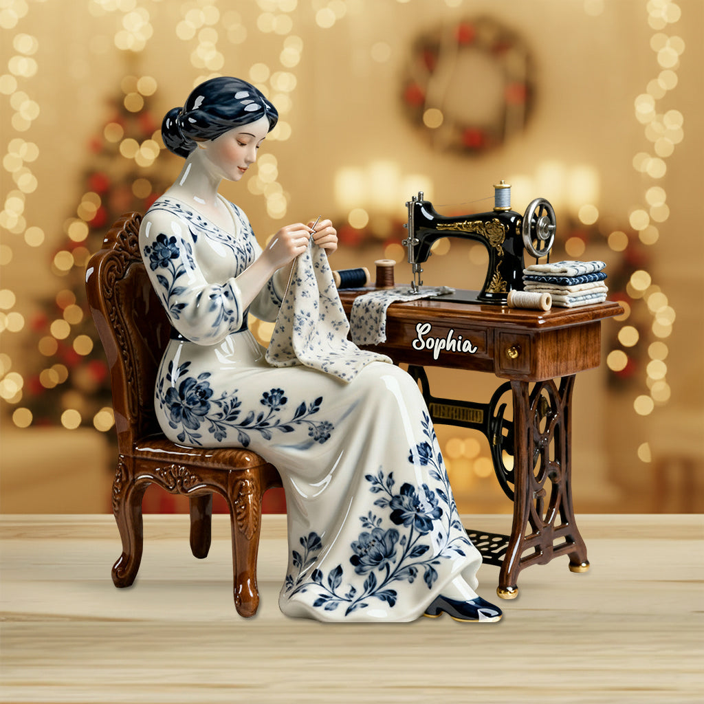 Just A Woman Who Loves Sewing - Personalized Sewing Custom Shaped Acrylic Plaque