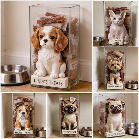 Friandises pour animaux personnalisées - Pot en acrylique pour chien