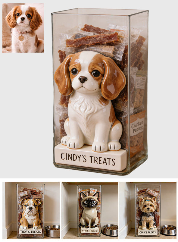 Friandises pour animaux personnalisées - Pot en acrylique pour chien