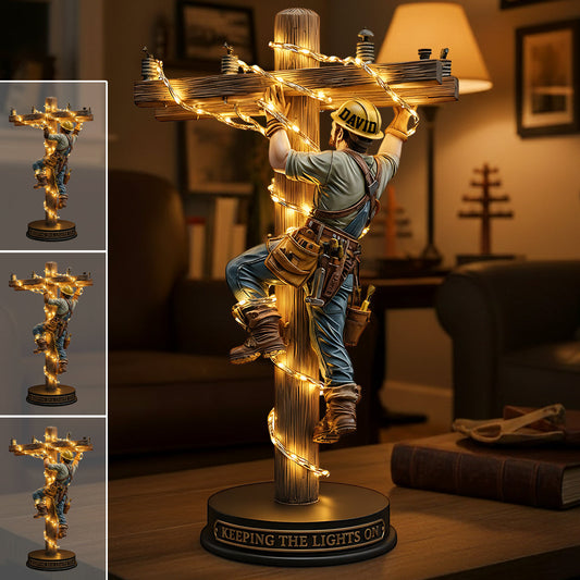 Maintenir l'éclairage allumé - Plaque acrylique personnalisée pour monteur de lignes