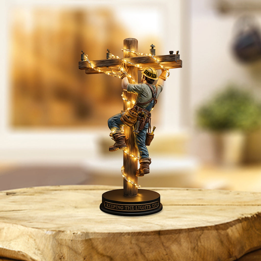 Maintenir l'éclairage allumé - Plaque acrylique personnalisée pour monteur de lignes