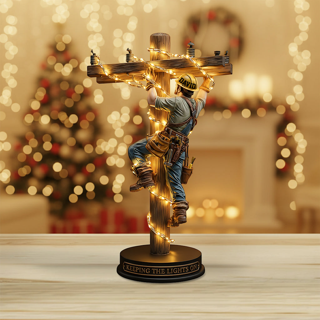 Maintenir l'éclairage allumé - Plaque acrylique personnalisée pour monteur de lignes