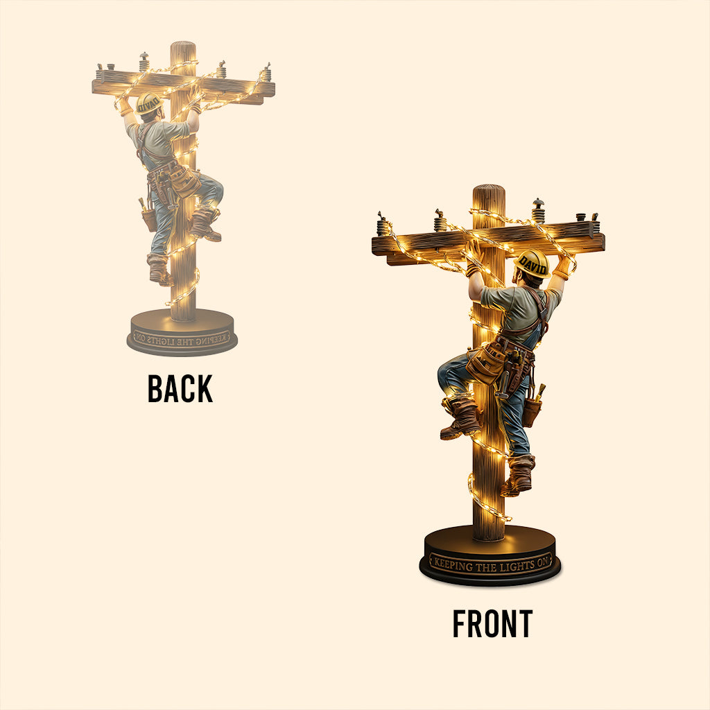 Maintenir l'éclairage allumé - Plaque acrylique personnalisée pour monteur de lignes