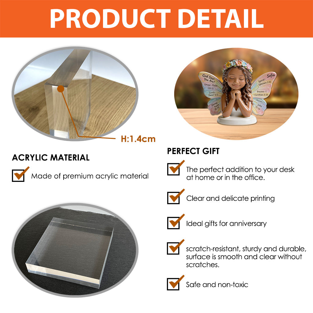 God Says You Are - Personalized African American Custom Shaped Acrylic Plaque