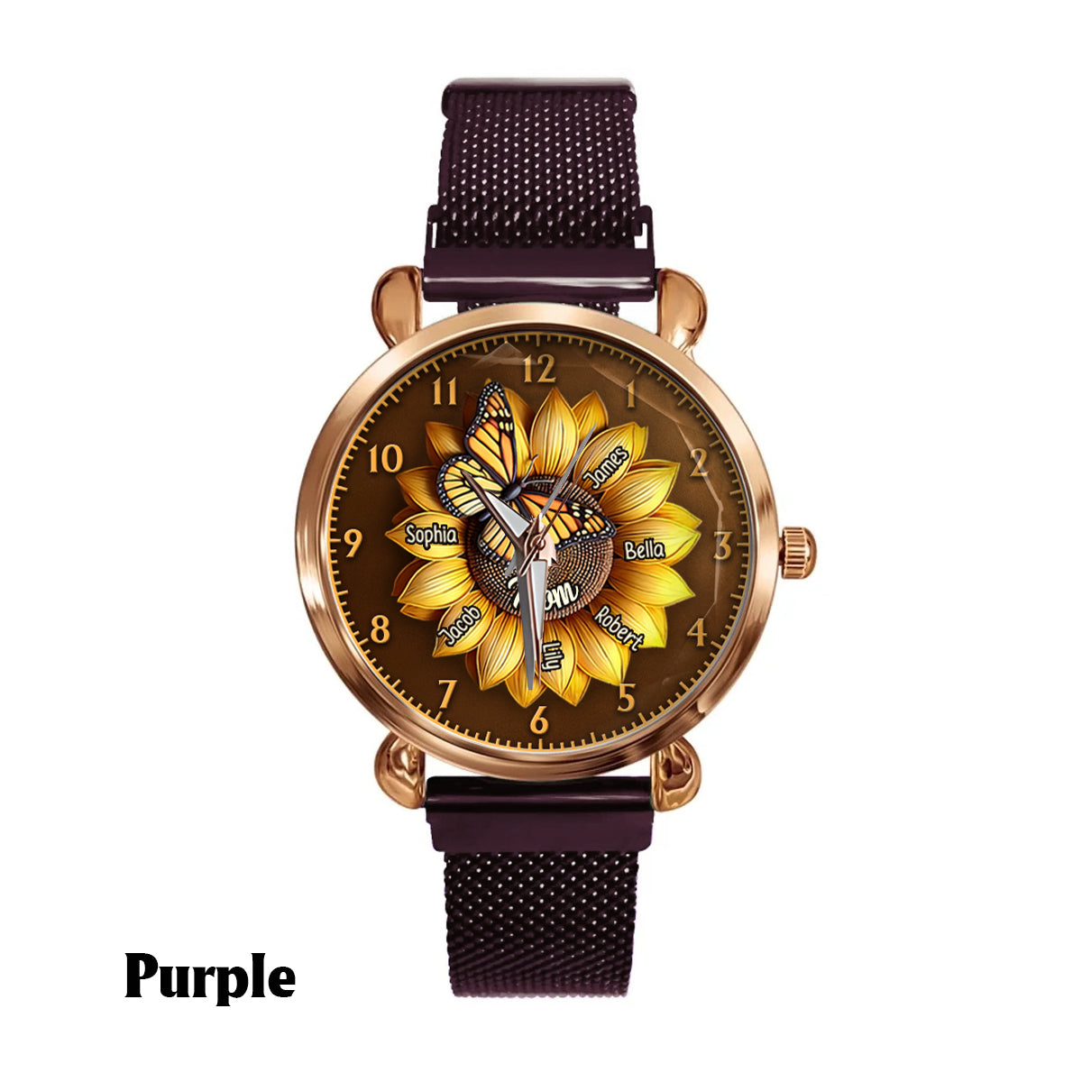 Montre-bracelet personnalisée Tournesol pour maman/grand-mère - Cadeau Tournesol pour femme/mère 