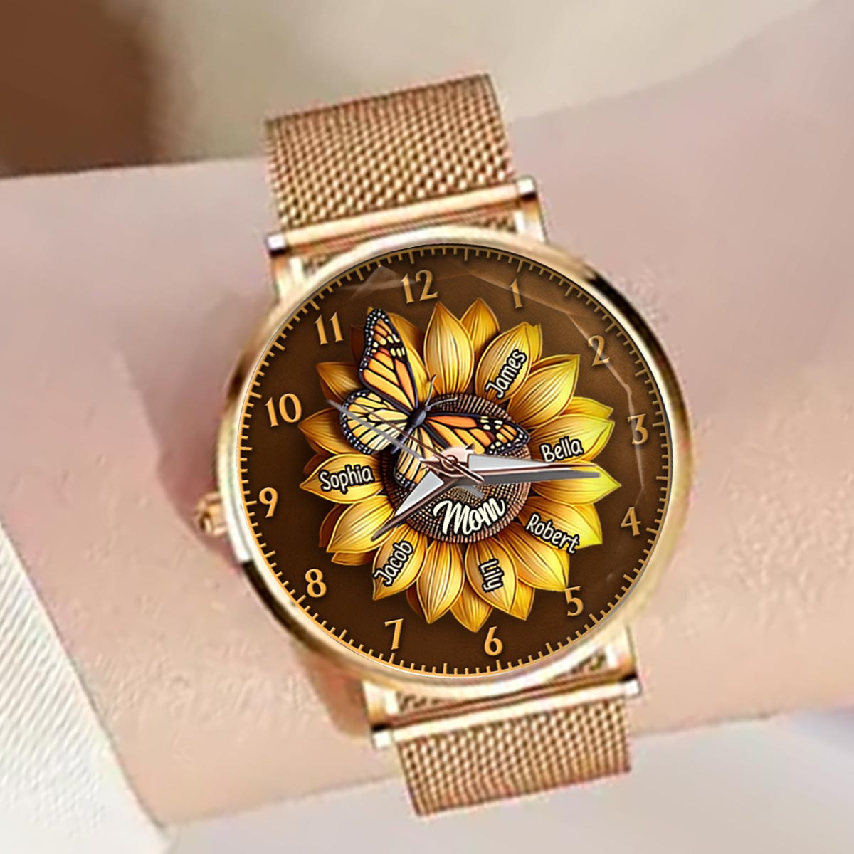 Montre-bracelet personnalisée Tournesol pour maman/grand-mère - Cadeau Tournesol pour femme/mère 