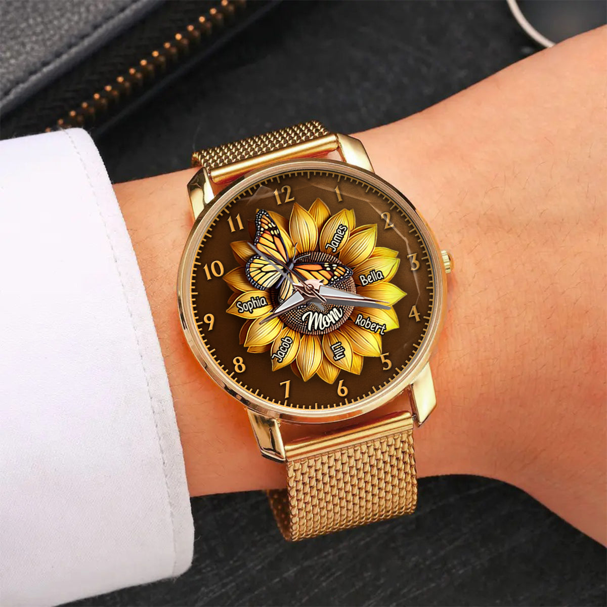 Montre-bracelet personnalisée Tournesol pour maman/grand-mère - Cadeau Tournesol pour femme/mère 