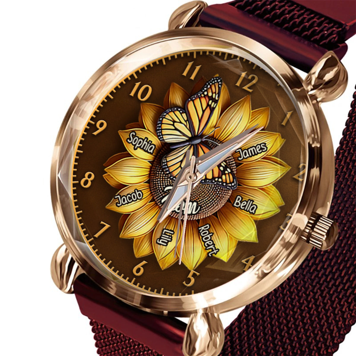 Montre-bracelet personnalisée Tournesol pour maman/grand-mère - Cadeau Tournesol pour femme/mère 
