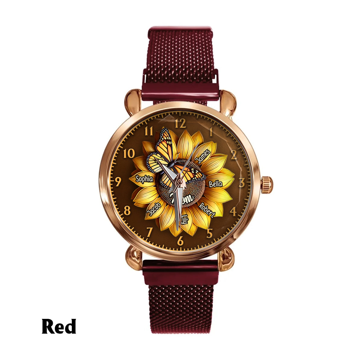Montre-bracelet personnalisée Tournesol pour maman/grand-mère - Cadeau Tournesol pour femme/mère 