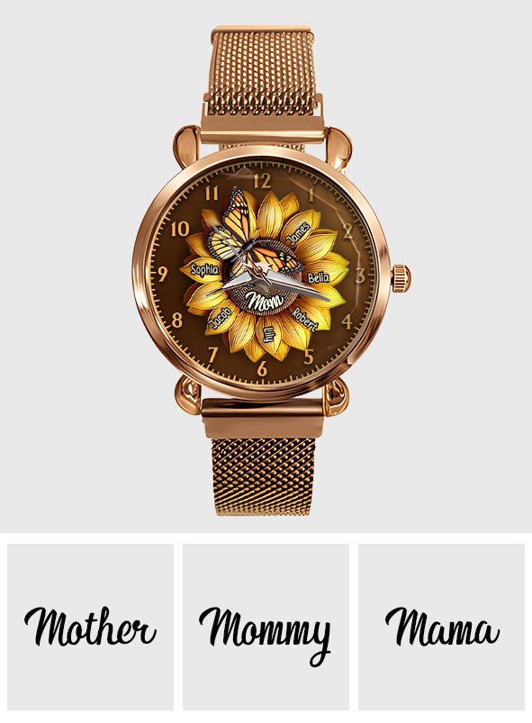 Montre-bracelet personnalisée Tournesol pour maman/grand-mère - Cadeau Tournesol pour femme/mère 