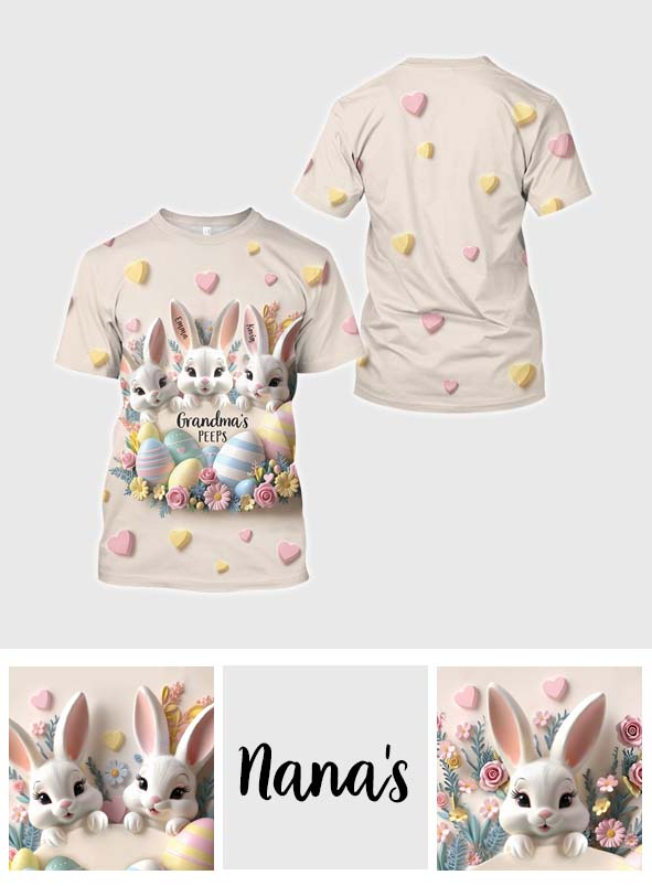 Grandma's Peeps - Personalized Grandma All Over Shirt