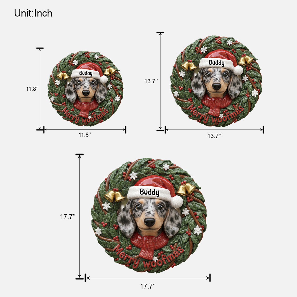 Couronne « Joyeux Noël des chiens » pour les amoureux des animaux - Panneau en bois personnalisé en forme de chien