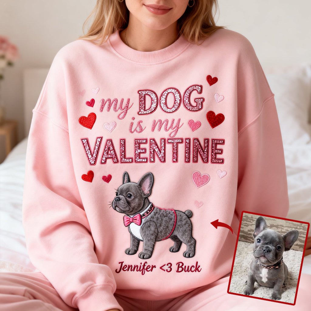 Mon chien est mon Valentin - T-shirt personnalisé avec un chien sur toute la surface