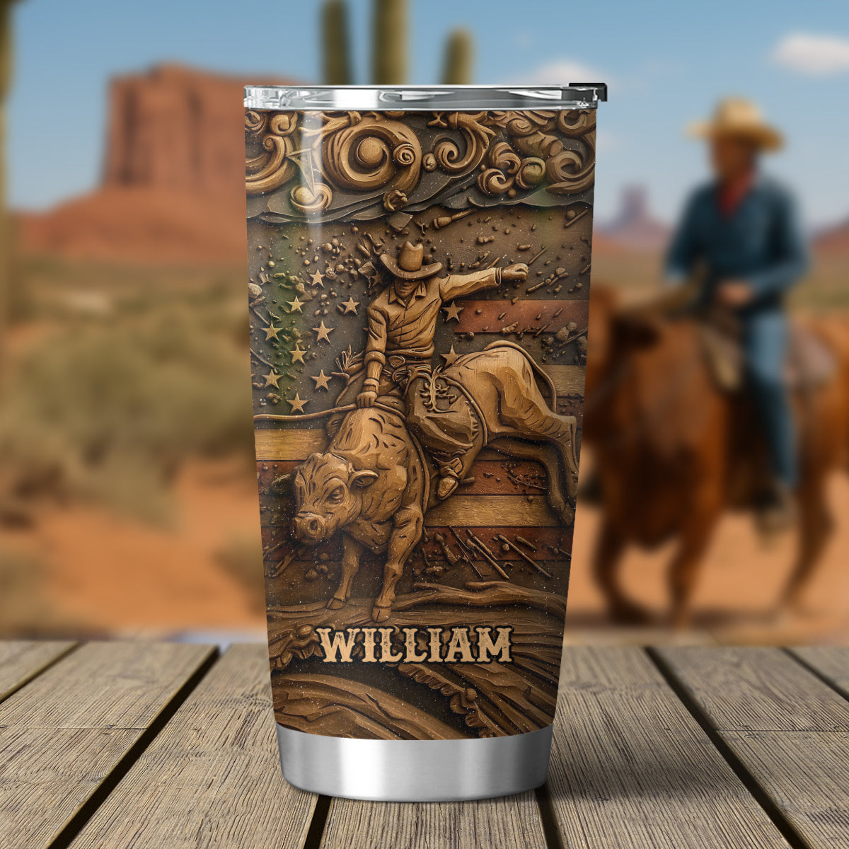 Homme fort et fier - Gobelet personnalisé pour rodéo