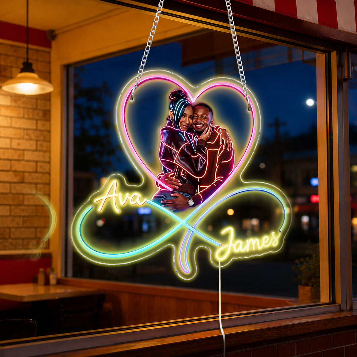 Love You Infinite, Bedroom Decoration - Personalized Couple Neon LED Light Sign