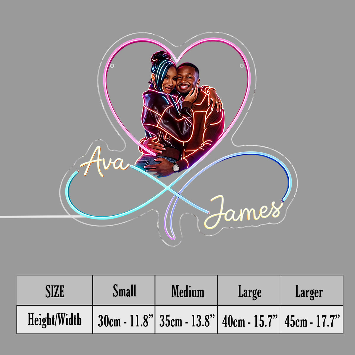 Love You Infinite, Bedroom Decoration - Personalized Couple Neon LED Light Sign