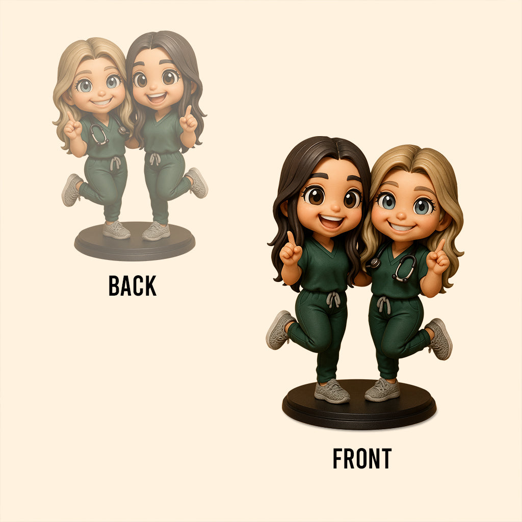 Chibi Medical Worker - Plaque acrylique personnalisée en forme d'infirmière