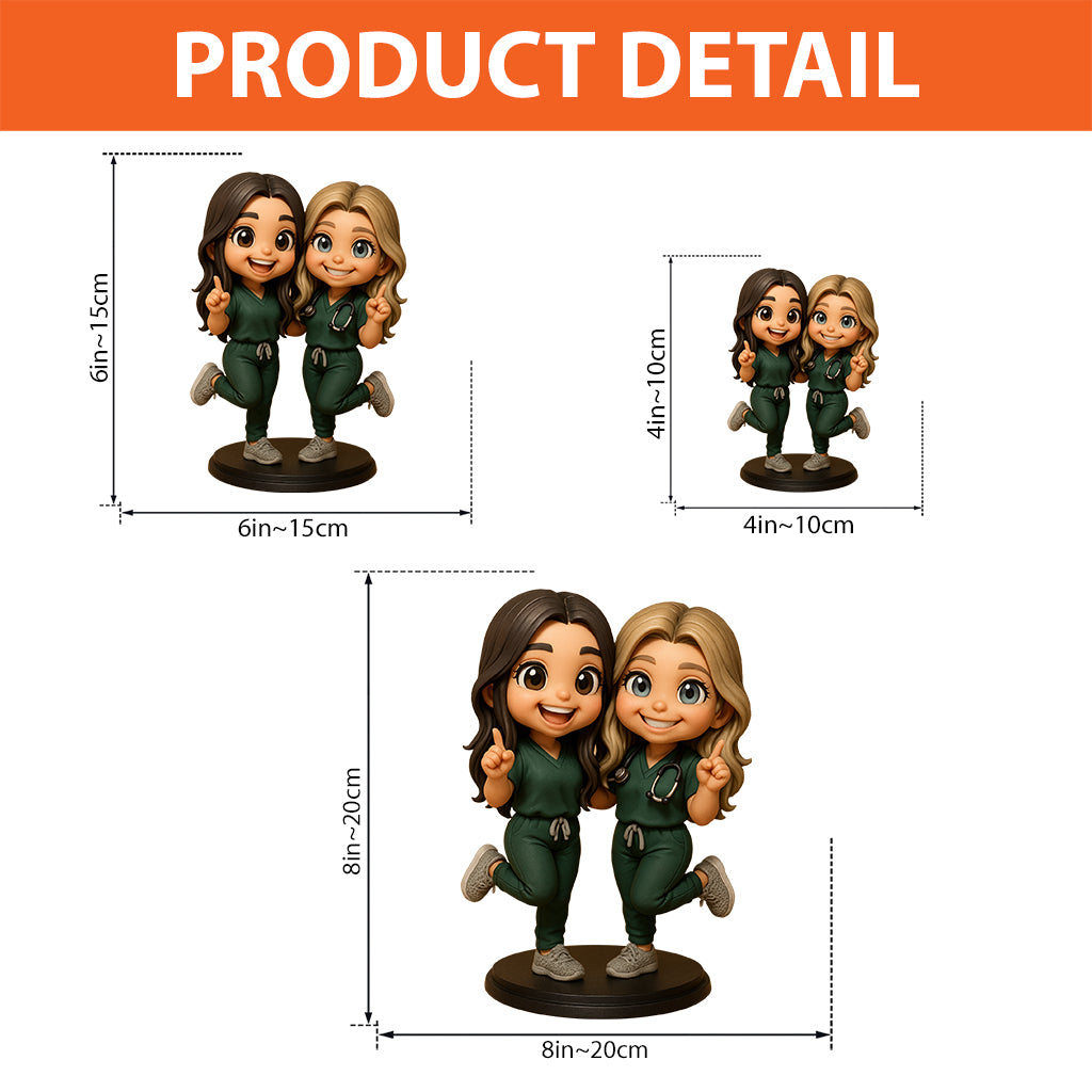 Chibi Medical Worker - Plaque acrylique personnalisée en forme d'infirmière