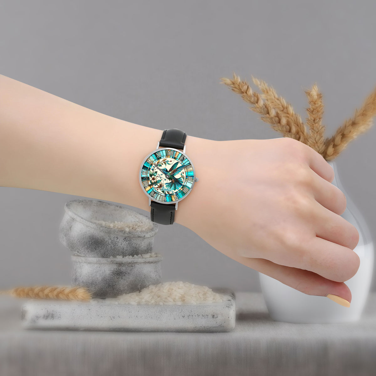 Blue Hummingbird - Personalized Hummingbird Hand Watch