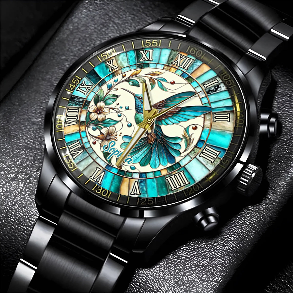 Blue Hummingbird - Personalized Hummingbird Hand Watch