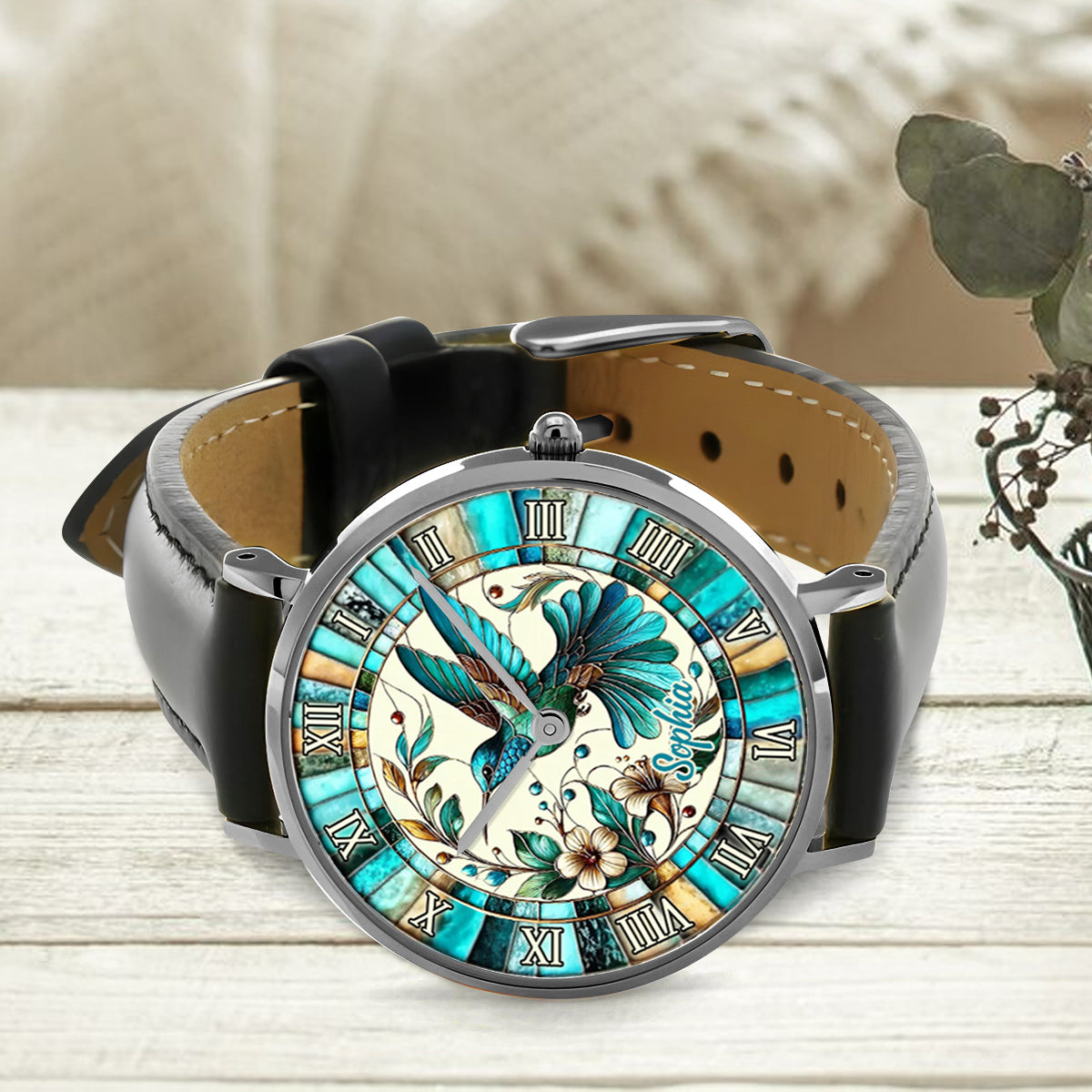 Blue Hummingbird - Personalized Hummingbird Hand Watch