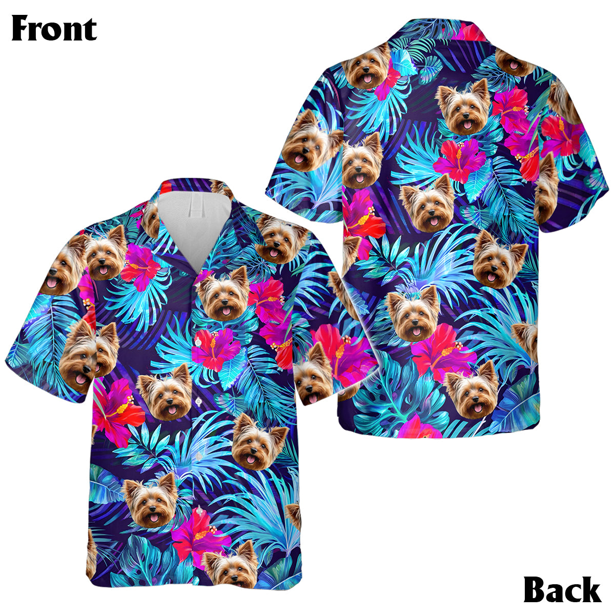 L'appel de la plage - Chemise hawaïenne personnalisée pour chien et robe sans manches
