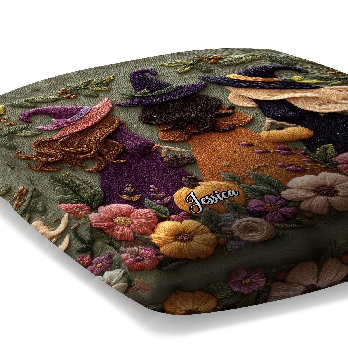 Three Witches - Personalized Witch Throw Pillow