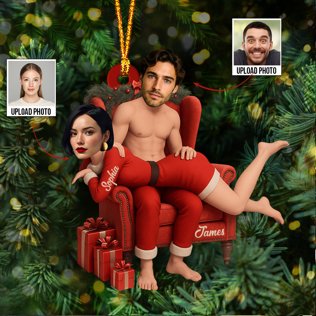 Cadeau amusant pour votre amour - Ornement personnalisé pour couple en forme de pièce unique