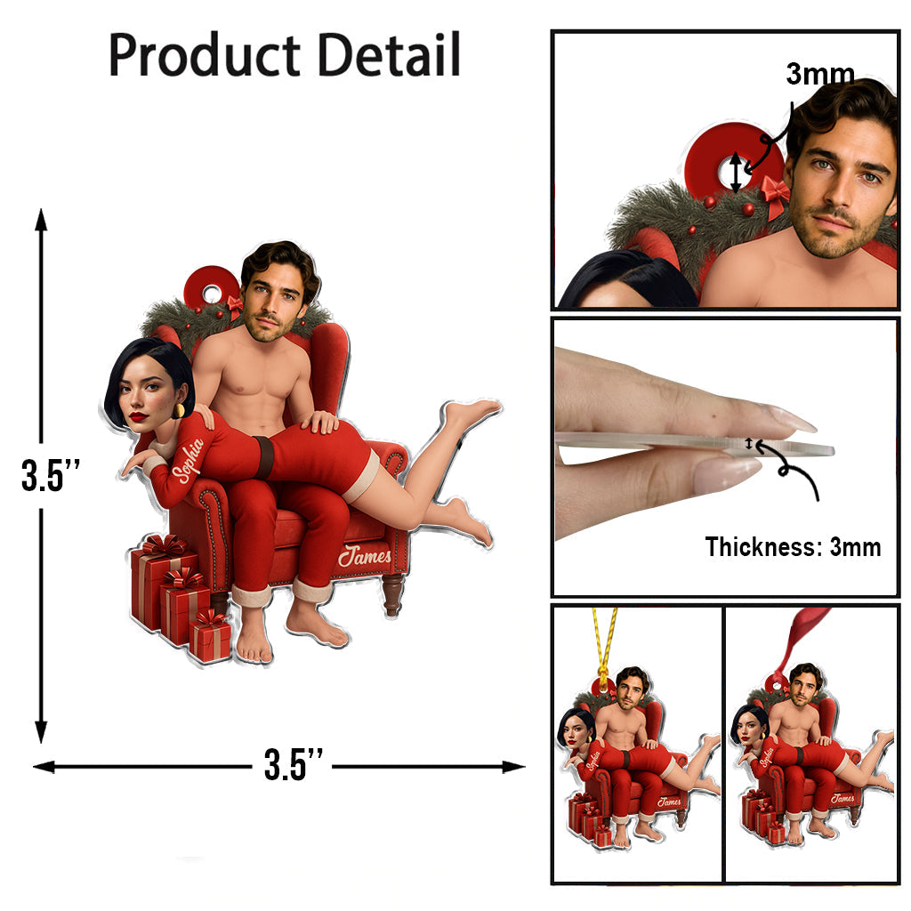 Cadeau amusant pour votre amour - Ornement personnalisé pour couple en forme de pièce unique