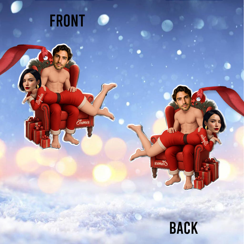 Cadeau amusant pour votre amour - Ornement personnalisé pour couple en forme de pièce unique