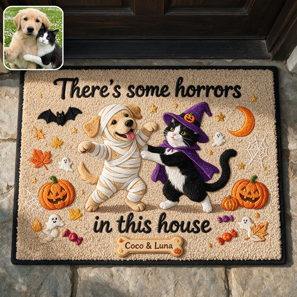 There's Some Horrors In This House - Personalized Dog Doormat