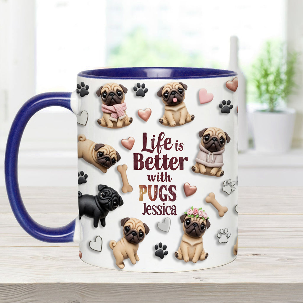 Life Is Better With Dogs - Personalized Dog Accent Mug