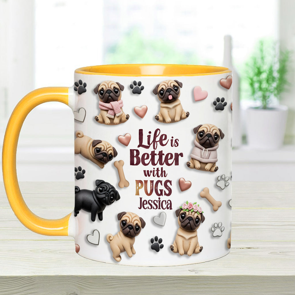 Life Is Better With Dogs - Personalized Dog Accent Mug