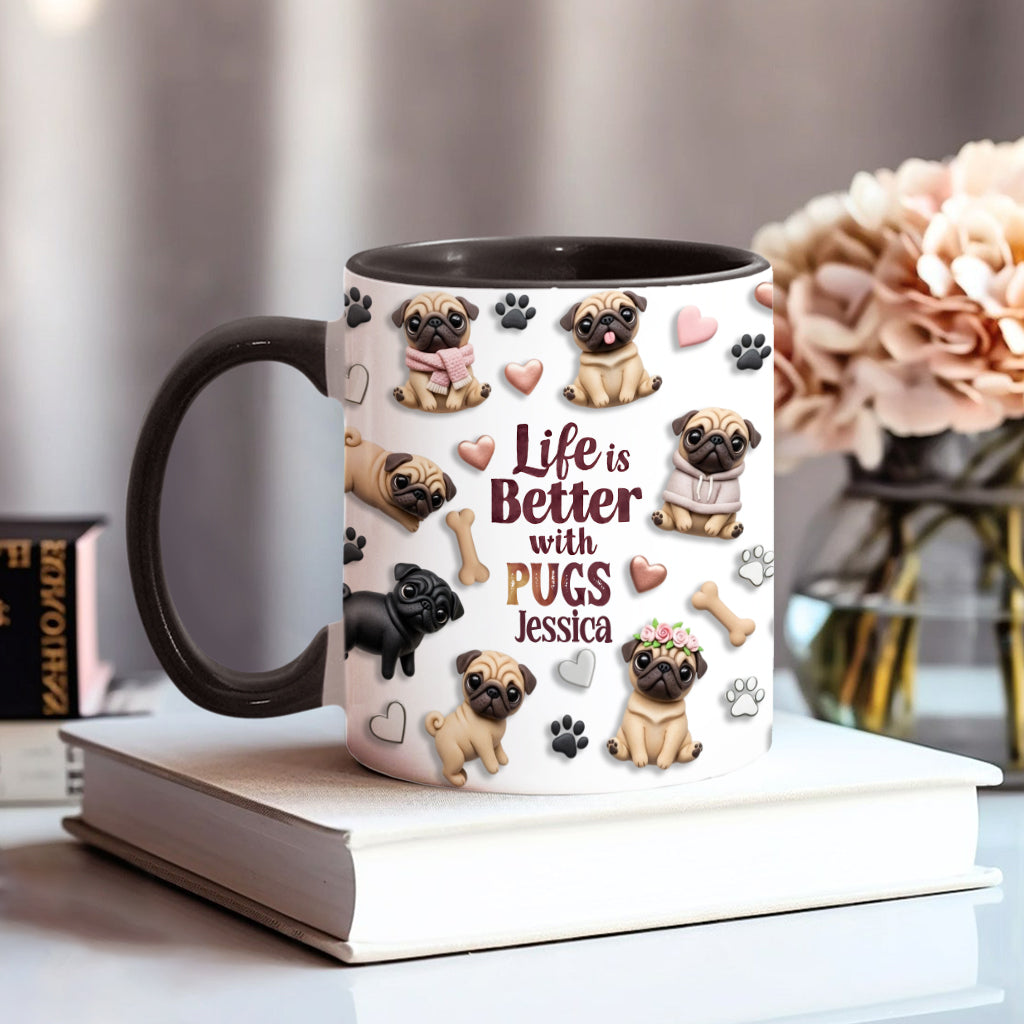 Life Is Better With Dogs - Personalized Dog Accent Mug