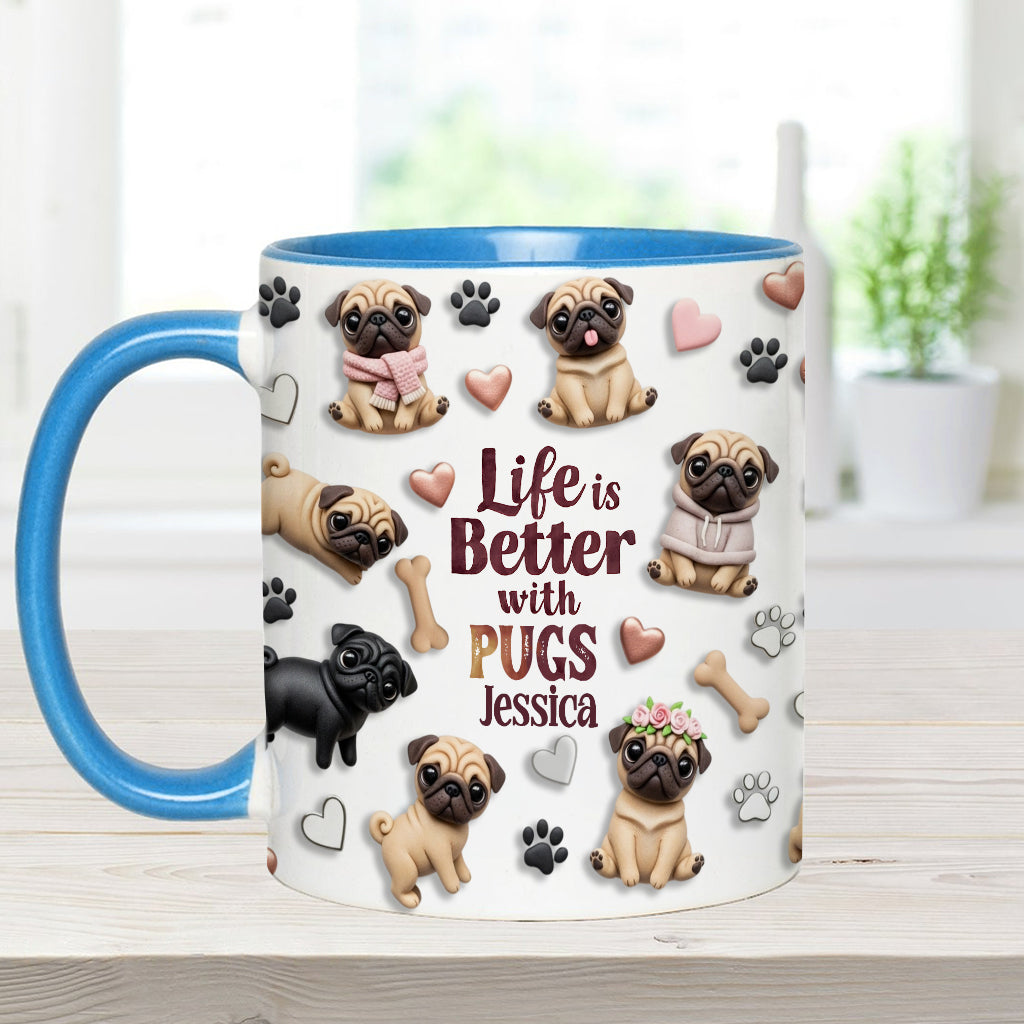 Life Is Better With Dogs - Personalized Dog Accent Mug