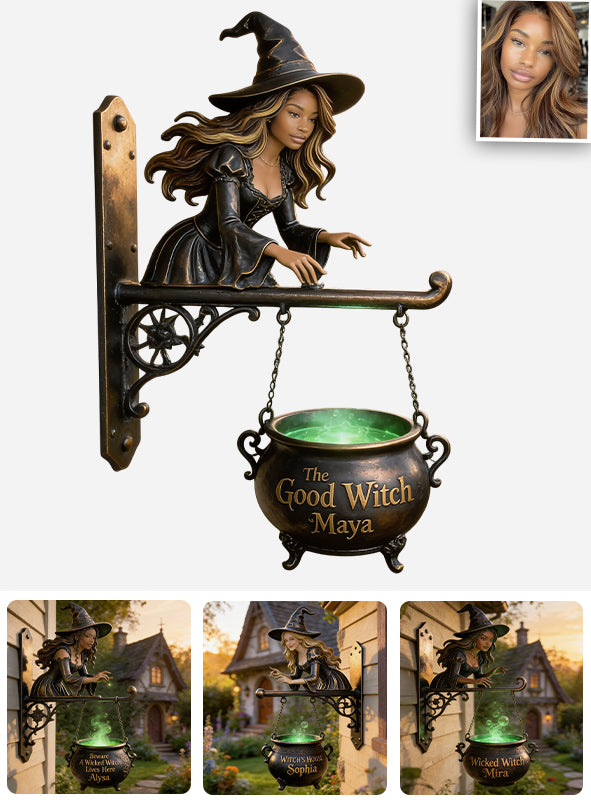 Witch's House - Personalized Witch Wooden Wall Mount Sign