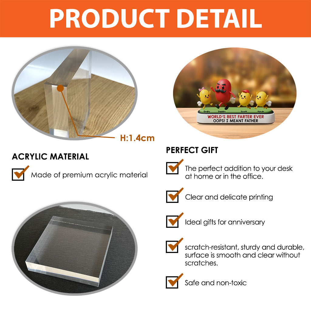 Meilleur péteur de tous les temps - Plaque acrylique personnalisée pour papa