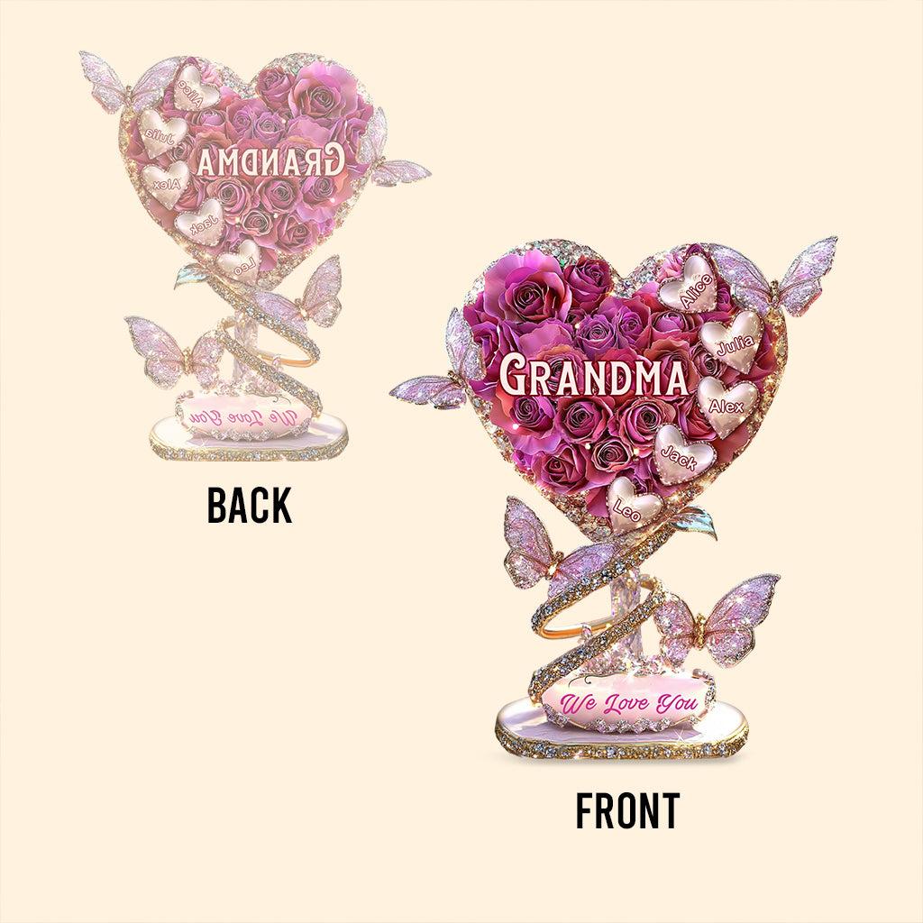 Grandma Heart - Personalized Grandma Custom Shaped Acrylic Plaque
