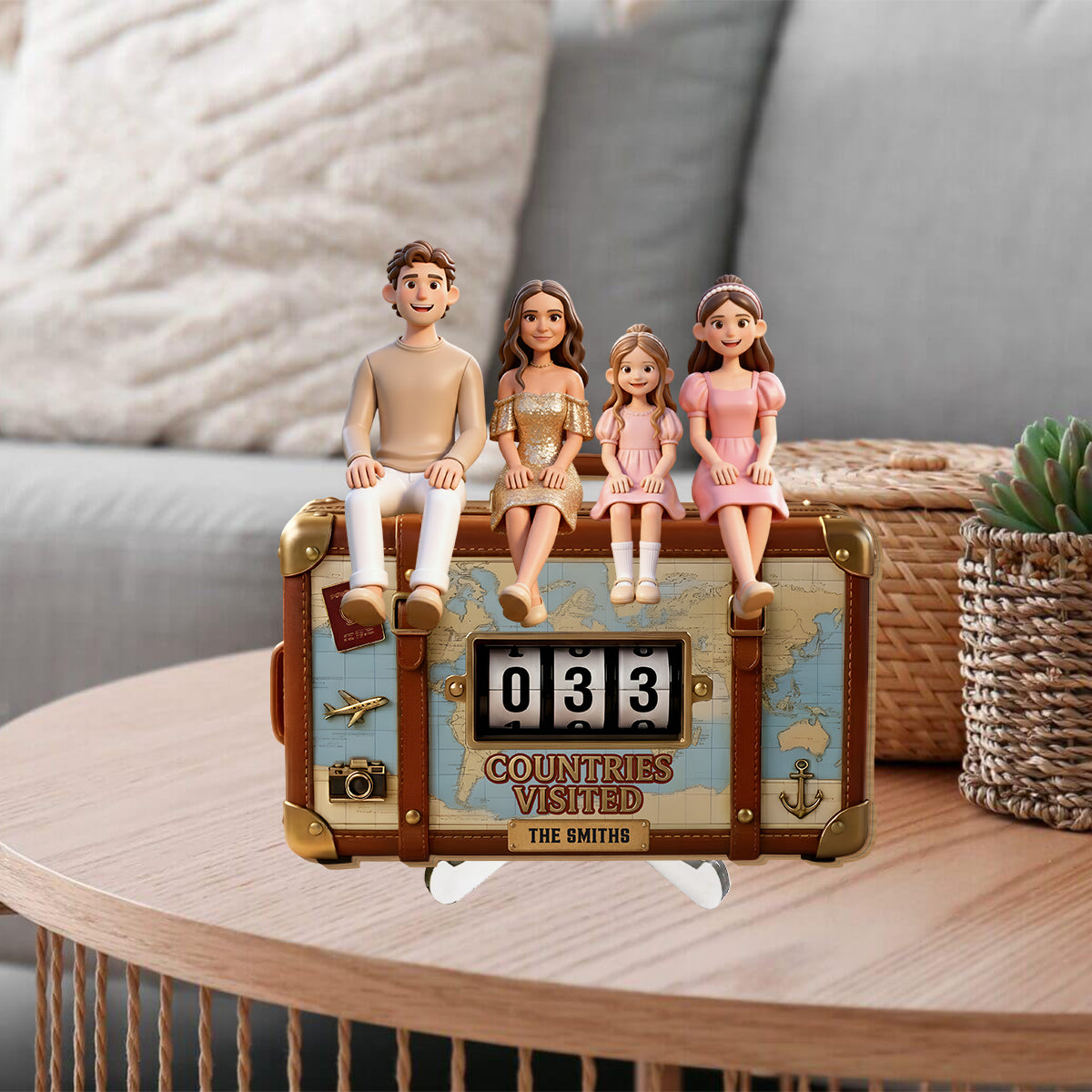 Pays visités - Plaque de voyage personnalisée et interchangeable