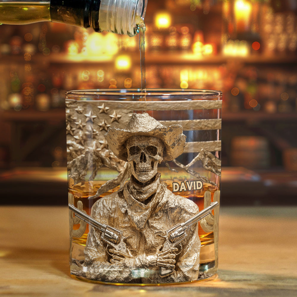 Verre à whisky personnalisé style western - Cowboy de l'Ouest