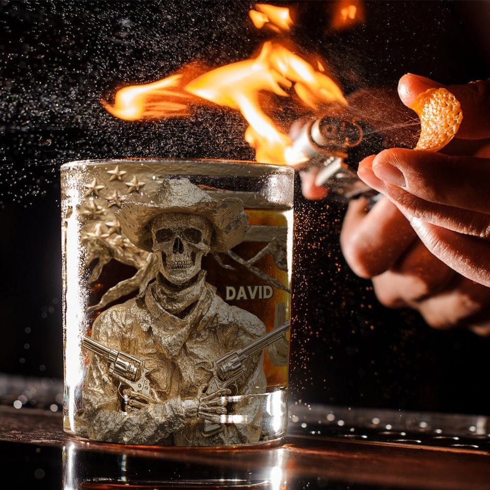 Verre à whisky personnalisé style western - Cowboy de l'Ouest
