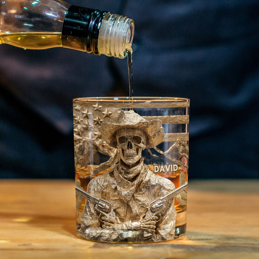 Verre à whisky personnalisé style western - Cowboy de l'Ouest